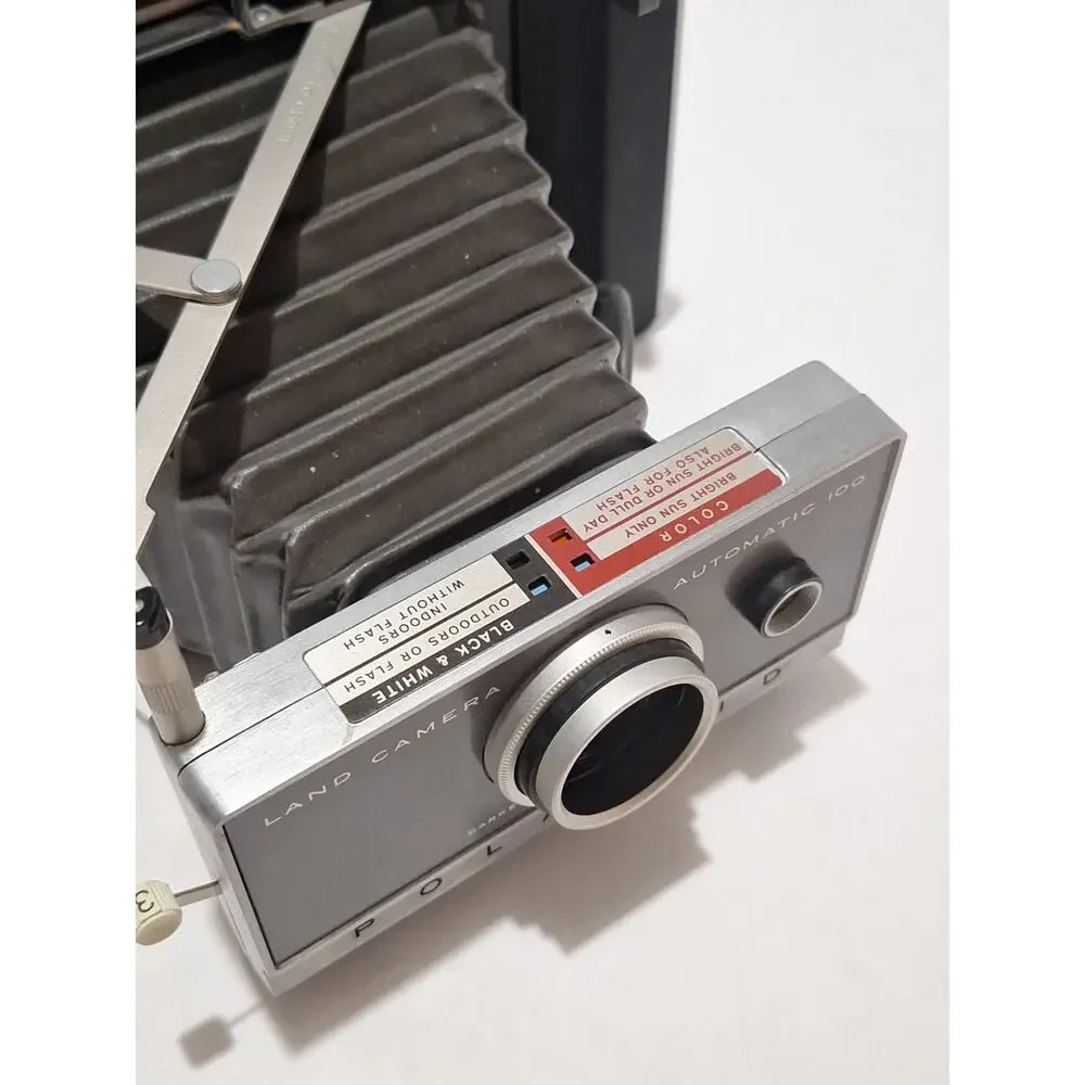 Polaroid Land Camera Automatic 100 Vintage Folding Camera – Works, Very Clean!